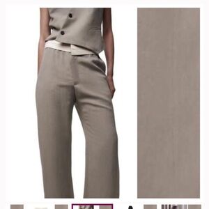 Zara Full Length Contrast Trouser - seafoam gray
